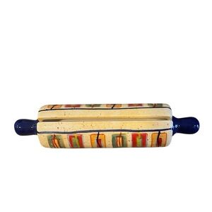 Counter Art Mini Ceramic Rolling Pin Recipe Card Holder.